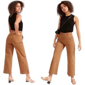 Everlane Brown Wide Leg Cropped Jean Pants Size 00 Comfy Casual